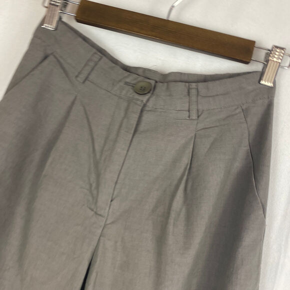 Princess Polly Gray Wide Leg High Waisted Dress Pants Size 2 Gray Cotton Pleated - Picture 2 of 9